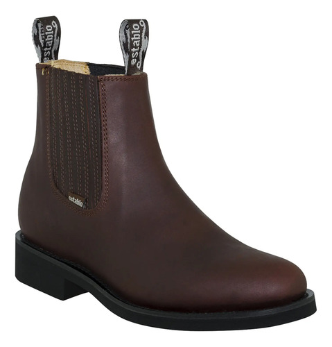 Bota Botín Establo Piel Res Suela Goma Modelo 555 Juvenil