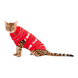 Abrigo Gato Perro Sweater Rojo Tejido Kaspet