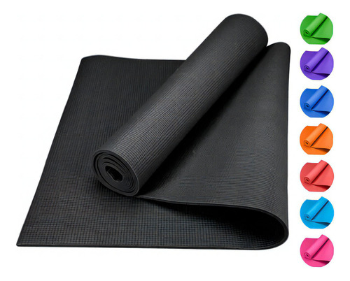 Tapete Yoga Pilates Fitness Ejercicio Portátil 3mm Grosor Color Negro