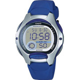 Casio Digital Lw200 Infantil 2a Azul -watchsalas- Color Del Bisel Gris Color Del Fondo Gris