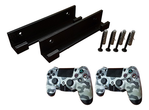 Combo Soporte Pared Bajo Perfil Consola Playstation Ps4 Pro + 2 Sop Pared Joystick Con Tornillos Y Tarugos - Exc Calidad