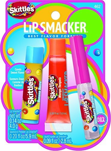 Lip Smacker Skittles Lip Gloss Trio Collection, 3 Count