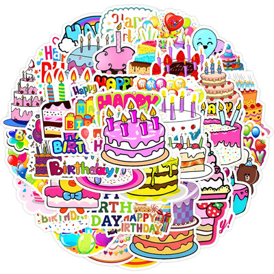 100 Pegatinas Con Grafiti De Feliz Cumpleaños Para Equipaje,