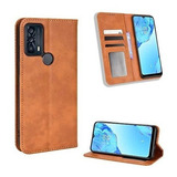 Funda Flip De Cuero Para Tcl 20b Marron