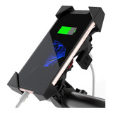 Soporte Base Bicicleta Moto Porta Celular Gps + Cargador Usb