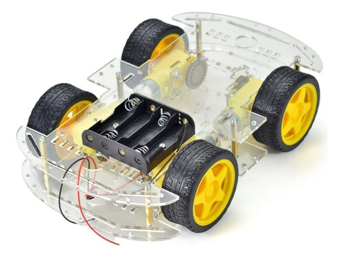 Kit Chasis Auto Robot 4wd Ruedas Motores Arduino Comaptible