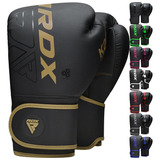 Guantes De Boxeo Rdx Cuero De Imitacion Negro/dorado 6 Oz