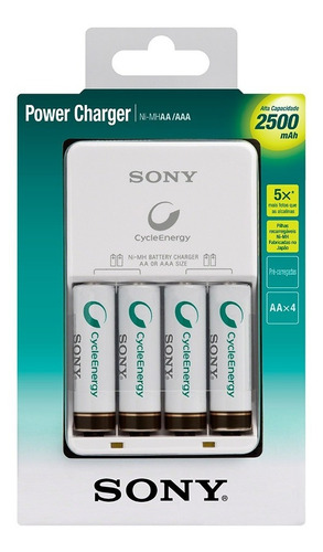 Pilhas Recarregáveis Aa C/carregador Sony