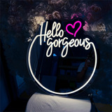 Letrero Led Personalizado De Neón Con Espejo Hello Gorgeous