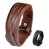 Pulseira Bracelete Masculino Tribal Couro Legítimo Country