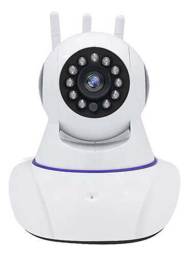 Cámara Smart Ip Robotizada Con 3 Antenas Cctv Wifi Hd Alarma Color Blanco