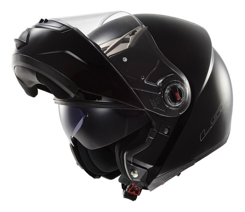 Casco Moto Rebatible Ls2 370 Negro Brillo Marelli Sports