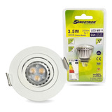 Lâmpada Led Mr11 Quente 3000k, 3.5w C/ Spot Embutir Redondo