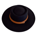 Sombrero Paño Canotier Copa Circular Mujer Hombre Atemporal