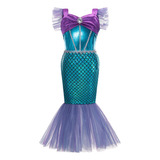 Disfraz De Sirena Cos Ariel Para Niña  Vestido De Carnaval P