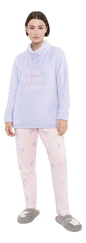 Pijama Mujer Polar Cuello Alto Lila Sleep Corona