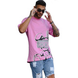 Remera Corte Oversized Pack X2 Hombre Algodon Premium Rosa