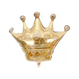 10 Balão Metalizado Coroa Dourado Príncipe Princesa