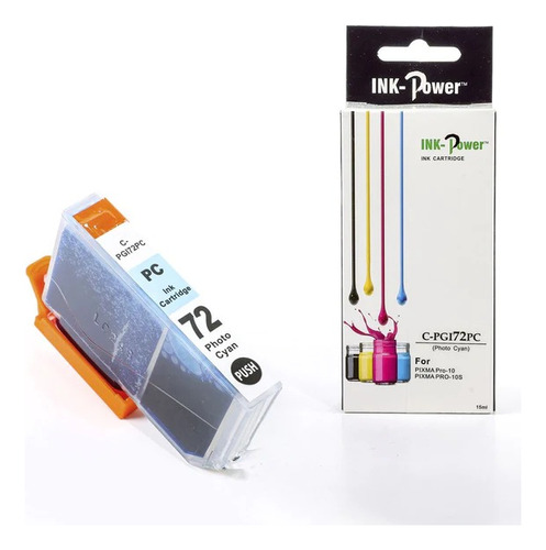 Tinta Pgi-72 Pc Photo Cyan Compatible Con Pixma Pro-10 Pro-1