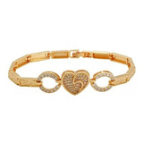 Oferta! Pulsera Corazón Estrella Hechas Con Cristal Oro 18k