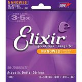 Cuerdas De Guitarra Acústica Elixir Nanoweb 12-string.