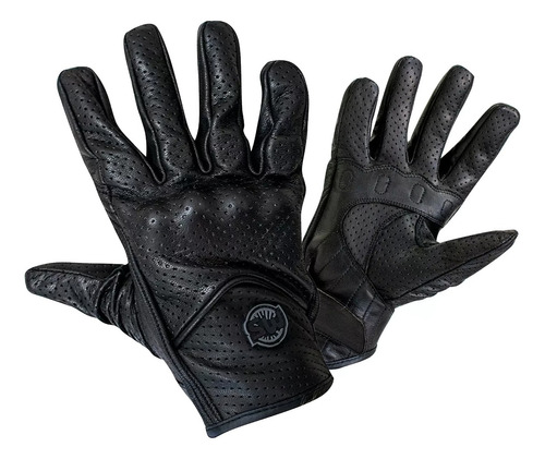 Guantes Moto Samurai Warrior Barza Cuero Urbano Negro