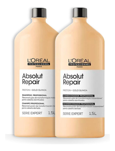 Kit Loreal Absolut Repair Gold Salão Sh 1500ml + Cond 1500ml