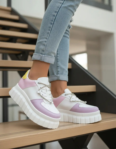 Tenis Plataforma Dama Sneakers Suela Chunky 22-26 Colores