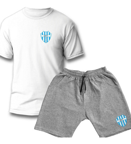 Conjunto Remera Y Short Algodon Futbol Argentino Blanco/gris