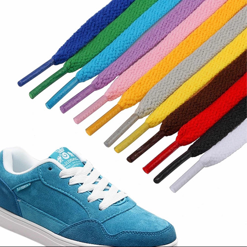 Cordones Para Zapatillas Planos 120 Cms Largo X 8 Mm  Ancho