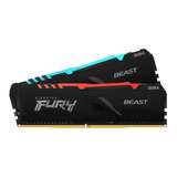 Memória Ram Fury Color Preto  32gb 2x16gb Hyperx Kf432c16bba/16