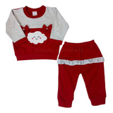 Conjunto Moletom Moletinho Feminino Infantil Bebê Inverno  