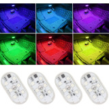 Luces Led 4 Pack Interior Auto Carga Usb Multicolor 7 Colors