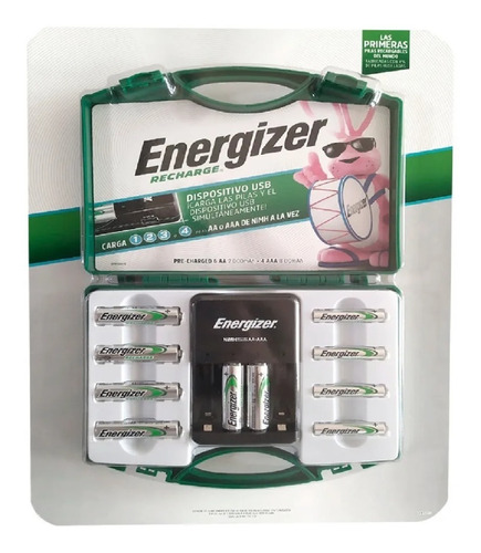 Kit 10 Baterias Recargable Aa Y Aaa Energizer + Cargador Msi