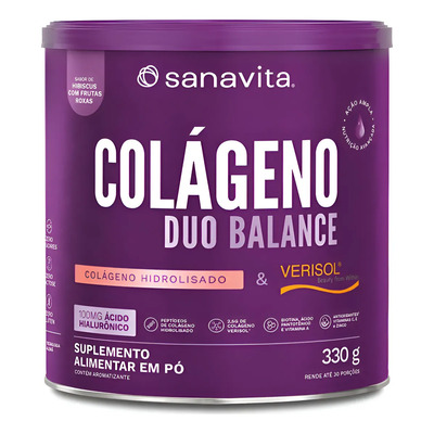 Colágeno Duo Balance Sanavita Hibiscus com Frutas Roxas 330g | Parcelamento sem juros