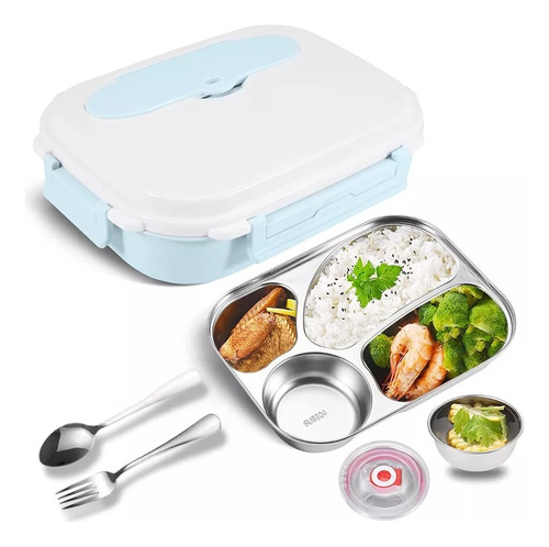 Lunch Box Contenedor De Comida Lonchera Con Cubiertos 1600ml