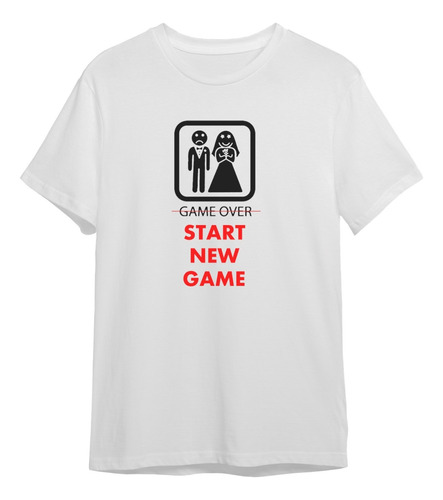 Camiseta Camisa Peronalizada Noivo Noiva Game Over Casamento