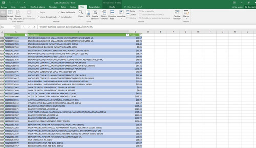 Excel 3200 Articulos Abarrotes Con Precio Vigente Para Tpv