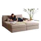 Sillon Esquinero Cama 2 Plazas Sofa 3 Cuerpos Chenille Soft