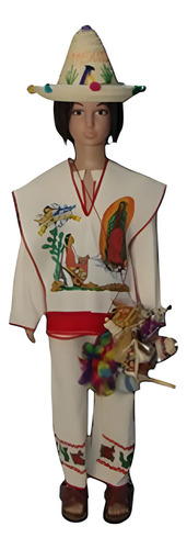 Traje Manta Infantil Niño Estampado Pastor Regional Típico Disfraz Festival Bailable Traje Tema Escuela