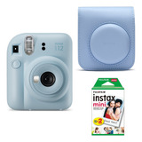 Cámara Instantánea Fujifilm Instax Kit Mini 12 + 20 Fotos + Funda Pastel Blue