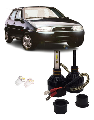 Kit Lâmpadas Led Tech One 8000k Farol Milha Fiesta 2005 2006