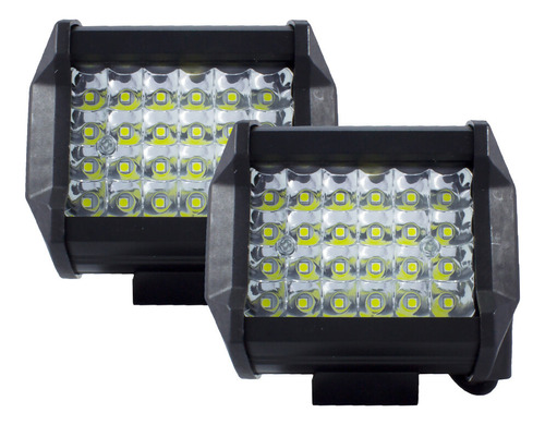 Kit De 2 Faros 24 Leds Luz Fija Estrobo Blanco Tunelight 72w