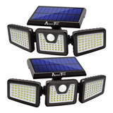 Luces Solares Para Exteriores 128 Led 800 Lm Inalámbrico 2pz