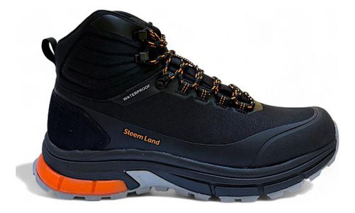 Botin Outdoor Hombre Steem Land Negro/naranjo