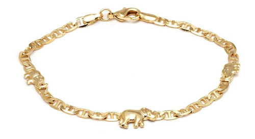 Barzel - Pulsera De Tobillo Plana Chapada En Oro De 18 Quila