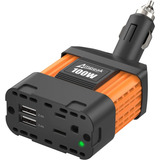 Inversor De Energía Ampeak, 100w, 12v Dc A 110v, P/ Coche