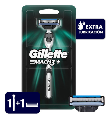 Gillette Mach3+ Máquina Para Afeitar Recargable Con 1 Cartucho