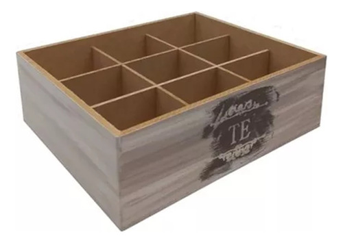 Caja De Té Madera Organizador Porta Saquitos Decorativo X9