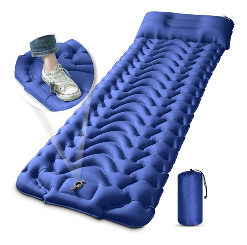 Colchoneta Inflable Dormir Acampar Ultraligera Inflado Facil